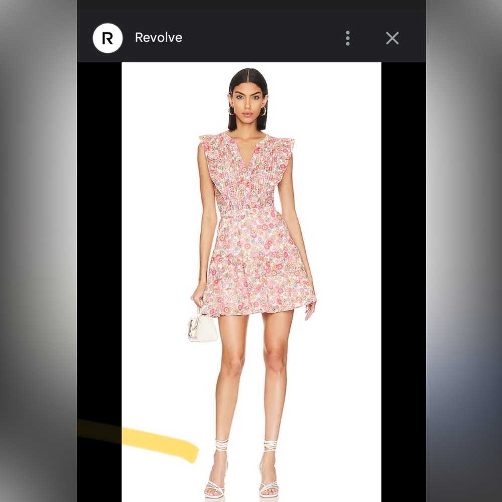 Steve Madden Pink and White Sundress Plunge Neckline